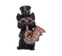 Nemesis Now Music Meowstro Steampunk Cat Figurine Collection - Musical Cat Resin Ornament (Horn)