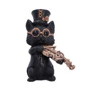 Nemesis Now Music Meowstro Steampunk Cat Figurine Collection - Musical Cat Resin Ornament (Violin)