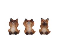 Nemesis Now Three Wise Foxes 8.5cm, Resin, Brown, Three Wise Foxes, Occult Foxes Figurine Trio Set, Fox Gift, Cast in the Finest Resin, Expertly Hand-Painted, U6722A24