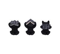 Animals & Nature Three Wise Witchy Black Spell Cats 8.5cm | Figurines - Resin