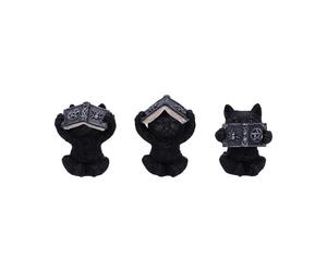 Animals & Nature Three Wise Witchy Black Spell Cats 8.5cm | Figurines - Resin