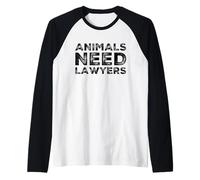 Animals Need Lawyers Funny Vegan No Meat Vegetarian Humor Raglan Baseball Tee