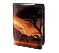 Animals of the African Savannah Passport Holder5.5 in - Genuine leather, unisex - Folding passport holder