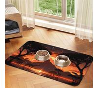 Animals of the African Savannah Pet Water Absorbent Faux Leather Feeding Mat 40x60cm Non Slip Durable Mat for Cat and Dog Bowls