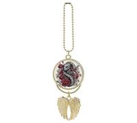 Animals on Flowers Car Pendant, Rear View Mirror Hanging Ornament, Auto Decor for Rearview Mirror, Keychain Golden-Style