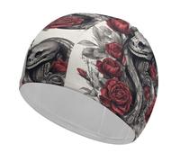 Animals on Flowers Swim Cap for Adult, Elastic Fabric Swimming Cap, Comfortable Bathing Cap for Long & Short Hair