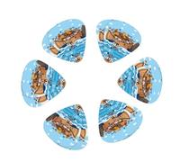 Animals on Noah's Ark Floating 12 Pack Guitar Picks Plectrums with Organizer Storage Box, Guitar Picks for Bass Electric Acoustic Guitars Ukulele