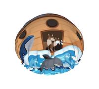 Animals On Noah'S Ark Pattern Shower Cap & Bath Cap For Women,Reversible Oversized Waterproof Shower Caps Large Designed For All Hair Lengths,Elastic Reusable Bathing Hair Cap