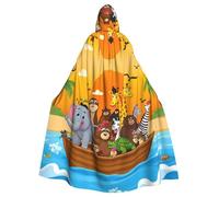 Animals on Noah's Ark1 for Hooded Cloak Costume Cape for Men & Women Halloween Cosplay Party