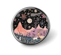Animals On The Field Badges Circle with Button Design, Personalized Picture Pin Brooches, Round Badge Holders for Decorate Hat Shirt Clothing Bag Accessories