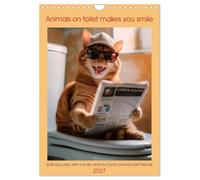 Animals on toilet makes you smile (Wall Calendar 2027 DIN A4 portrait), CALVENDO 12 Month Wall Calendar: Start your day with a smile and our funny animal toilet friends