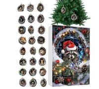 Animals Ornament Advent,2D Acrylic 24 Days Christmas Tree Hole Countdown Calendar | Holidays Animals Pendant | Front Party Front Door Car Interior Mirror Christmas Tree Balcony Window