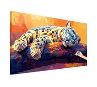 Animals Paint by Numbers for Adults Children, Painting by Numbers for Beginner, Leopard Paint by Number Kits with Large Canvas 110x50cm, DIY Oil Painting Kit for Autumn Decor, Gifts for Women R-89
