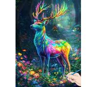 Animals Paint by Numbers for Adults Deer Painting by Numbers for Aadults Kids, Canvas Oil Paintings with Acrylic Pigment Kits Hobbies for Adults Women for Christmas Decorations Gifts 60x80cm G-88