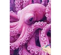 Animals Paint by Numbers for Adults Octopus Painting by Numbers for Aadults Kids, Canvas Oil Paintings with Acrylic Pigment Kits Hobbies for Adults Women for Christmas Decorations Gifts 30x40cm I-72