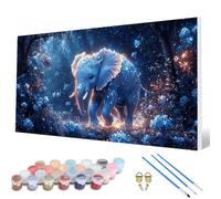 Animals Paint by Numbers for Adults, Paint by Numbers Elephant Pattern Design Painting Kits, Acrylic Painting Kit with Brushes Adult Crafts for Room Decor, Wall Art, Gifts 50X120Inch -hcw25072J