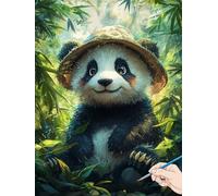 Animals Paint by Numbers for Adults Panda Painting by Numbers for Aadults Kids, Canvas Oil Paintings with Acrylic Pigment Kits Hobbies for Adults Women for Christmas Decorations Gifts 40x50cm A-76
