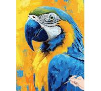 Animals Paint by Numbers for Adults Parrot Painting by Numbers for Aadults Kids, Canvas Oil Paintings with Acrylic Pigment Kits Hobbies for Adults Women for Christmas Decorations Gifts 30x40cm I-02