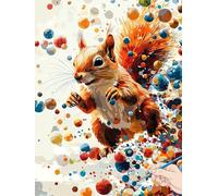 Animals Paint by Numbers for Adults Squirrel Painting by Numbers for Aadults Kids, Canvas Oil Paintings with Acrylic Pigment Kits Hobbies for Adults Women for Christmas Decorations Gifts 70x90cm H-51
