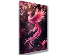 Animals Paint by Numbers for Children Beginners, Painting by Numbers for Kids 6-12, DIY Color Canvas Oil Painting Kits with Acrylic Paint Brushes for Home Room Decor, 24x48inch Phoenix,Frameless,960-W
