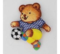 Animals Piglet Bear Cub Squirrel Kids Motif Iron or Sew On Patches 3 Design 880D, 60 by 65 Bear Playing Football Teddy