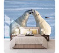 Animals Polar Bear Blue Ocean Glacier 3D Wallpaper Easy Install Feature Office Living Room Sofa Bedroom TV Background Wall Decoration-150cm×105cm