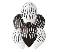 Animals Print Latex Balloons 33cm / 13 in - Pack of 6 (Zebra Print, 33cm / 13 in)