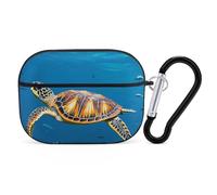 Animals Sea Turtles AirPod Pro Case, Anti Scratch Hard PC Cover with Keychain, AirPod Pro 2nd/1st Case Accessories for Women Men, Black-Style