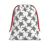 Animals Sea Turtles Print Soft Flannel Drawstring Gift Bags Fleece Gift Pouches for Christmas Halloween Holiday Party