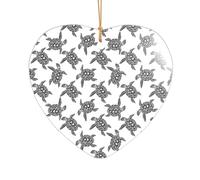 Animals Sea Turtles Printed Heart Shape Xmas Ornaments 1PCS, Christmas Acrylic Pendant Hanging for Xmas Tree Home Indoor Outdoor Decor 1