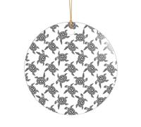 Animals Sea Turtles Printed Round Shape Xmas Ornaments 1PCS, Christmas Acrylic Pendant Hanging for Xmas Tree Home Indoor Outdoor Decor 1