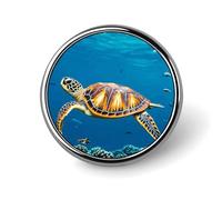Animals Sea Turtles Round Badge for Men Women, Durable & Stylish Lapel Pins, Lightweight Metal Badges for Shirts, Jackets, Hats