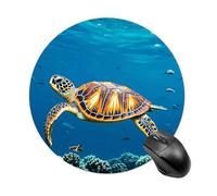 Animals Sea Turtles Round Mouse Pad 7.8 Inch, Portable Gaming Mouse Mat with Non-Slip Rubber Base & Smooth Surface, Waterproof Mousepad for PC, Laptop, Computer, Office, Home