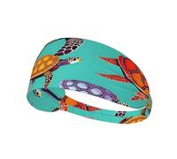 Animals Sea Turtles Sports Headband For Men Women Tennis Sweat Band For Workout Sports Headbands Elastic For Running