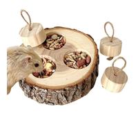 Animals Snuffle Hamsters Rabbit Wooden Interactive Enrichment Treat Dispenser for Gerbils, Rats, Rabbits, Chinchillas, Bunny