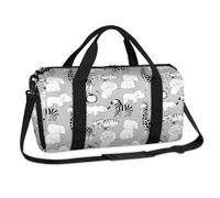 Animals Sports Duffel Bags Animals Elephant Giraffe Zebra Weekend Overnight Bag Casual Tote Holdall Travel Gym Luggage Duffel Bag for Kids Girls Boys Women Men