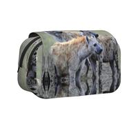 Animals Spot Dog Double Layer Flip-Top Pencil Case,Large Capacity 50 Pens Organizer, Durable Polyester Stationery Holder for School, Art Travel (All-Over Print)