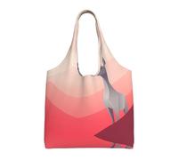 animals that look away Printed women's canvas bag - casual shoulder bag + handbag dual-purpose design,