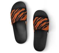 Animals Tiger Stripe Print Unisex Slide Slippers, Summer House Shoes Indoor Outdoor Beach Hotel Anti-Skid Slippers