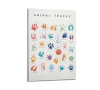 Animals Tracks EducationalClassic Aesthetic Poster Decorative Painting Canvas Wall Art Living Room Poster Bedroom PaintingFrame-style 12x18inch(30x45cm)