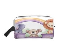 Animals Train Elephant Koala Lion Toiletry Bag Travel Cosmetic Bag Large Capacity Makeup Bag Portable Organizer Pouch Oxford Fabric Waterproof Storage Bag for Women Men Travel Gym