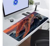 Animals Waves Large Gaming Mouse Pad, XXL Extended Gamer Mouse Mat with Stitched Edges, 39.4x19.7x0.12 inch Non-Slip Rubber Base Gaming Desk Mat, Big Long Mousepad for Work, Game, Office, Home