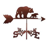 Animals Weather Vane Bear Mother and Child Silhouette Weathervane Wind Direction Indicator Weathervane for Garden Patio Yard Ornament Professionnel Measuring Tool Gifts