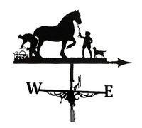 Animals Weather Vane Sailing Boat Rabbit Red Wine Glass Farmer and Horse Cat and Bird Silhouette Weathervane Wind Direction Indicator Professionnel Measuring Tool Gifts