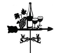 Animals Weather Vane Sailing Boat Rabbit Red Wine Glass Farmer and Horse Cat and Bird Silhouette Weathervane Wind Direction Indicator Professionnel Measuring Tool Gifts (Color : Re