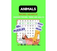 Animals Word Search Puzzle Book: Word Searches with Easy to Read Print about Animals, Farm Animals, Wild Animals and More | 6 x 9 inches, 67 pages | ... | Gift for Vacations, Holidays and Free Times