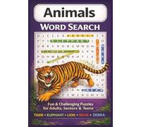 Animals Word Search: Word Searches with Easy to Read Print about Animals, Farm Animals, Jungle Animals and more | 6x9 inches, 110 pages | 50+ Puzzles … Gift for Vacations & Holidays