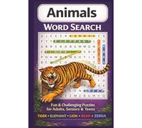 Animals Word Search: Word Searches with Easy to Read Print about Animals, Farm Animals, Jungle Animals and more | 6x9 inches, 110 pages | 50+ Puzzles … Gift for Vacations & Holidays