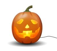 ANIMAT3D Jabberin' Jack Motion Sensor 12 Inch XL Talking Animated Orange Pumpkin with Built in Video Projector and Speaker Includes 80 Minutes of Content