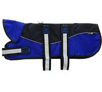Animate Reflective Unpadded Harness Coat and Collar - Black and Blue - Size 14" (36cm)